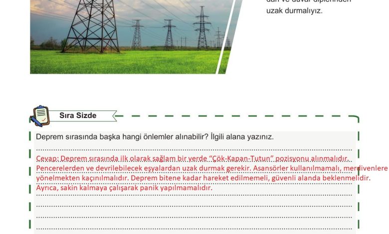 5. Sınıf Meb Yayınları Afet Bilinci Ders Kitabı Sayfa 80 Cevapları