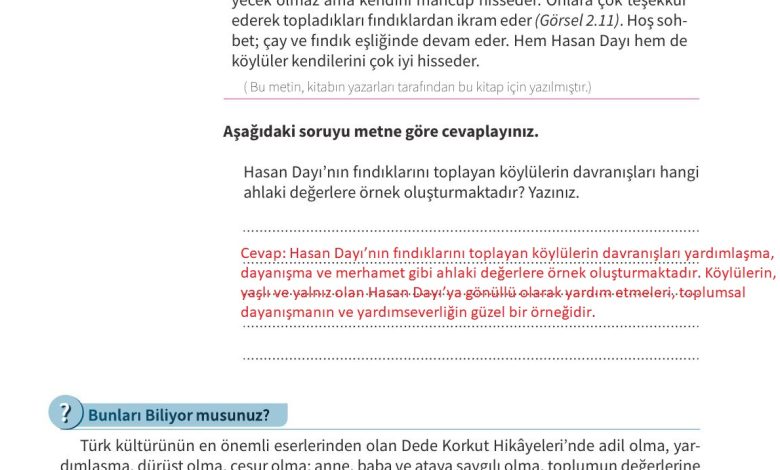 6. Sınıf Meb Yayınları Ahlak Ve Vatandaşlık Eğitimi Ders Kitabı Sayfa 68 Cevapları