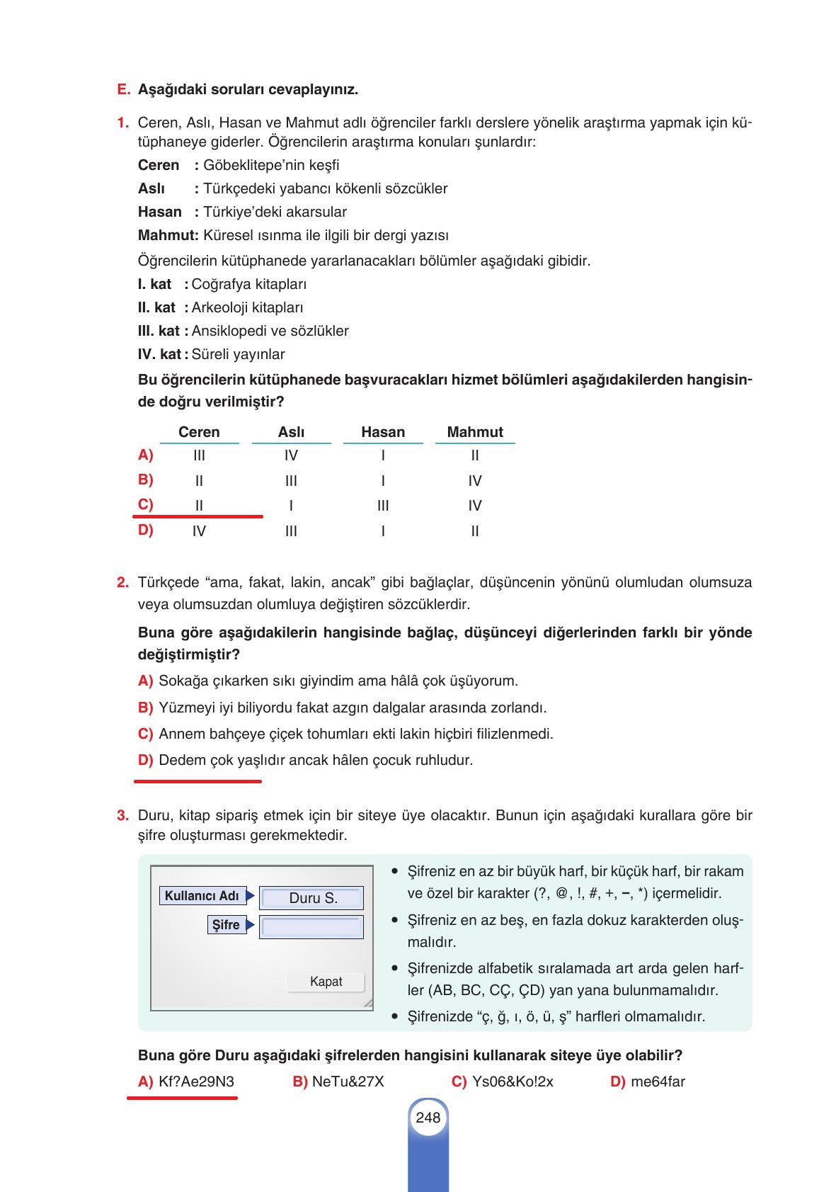 6. Sınıf Yıldırım Yayınları Türkçe Ders Kitabı Sayfa 248 Cevapları