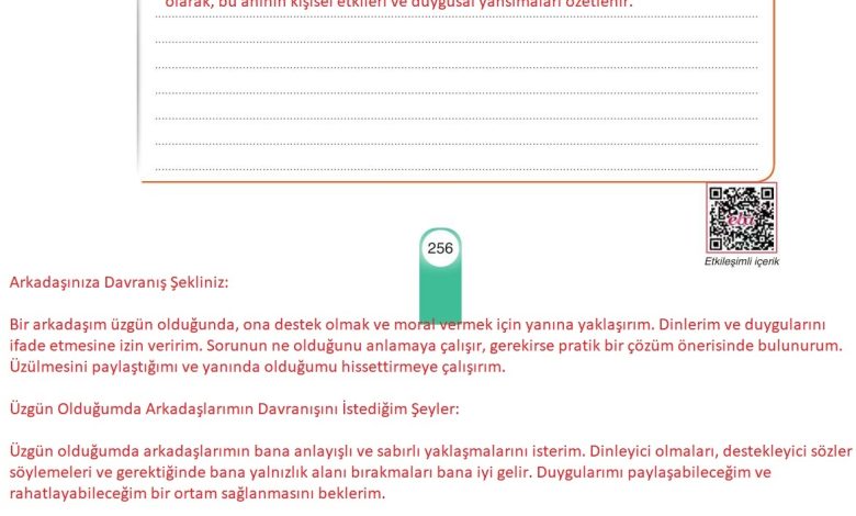 6. Sınıf Yıldırım Yayınları Türkçe Ders Kitabı Sayfa 256 Cevapları