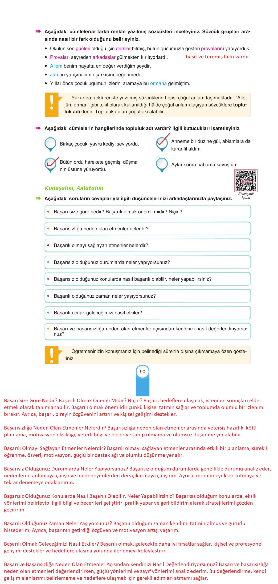 6. Sınıf Yıldırım Yayınları Türkçe Ders Kitabı Sayfa 90 Cevapları