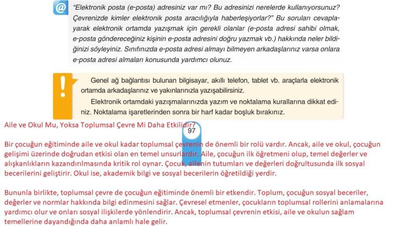 6. Sınıf Yıldırım Yayınları Türkçe Ders Kitabı Sayfa 97 Cevapları