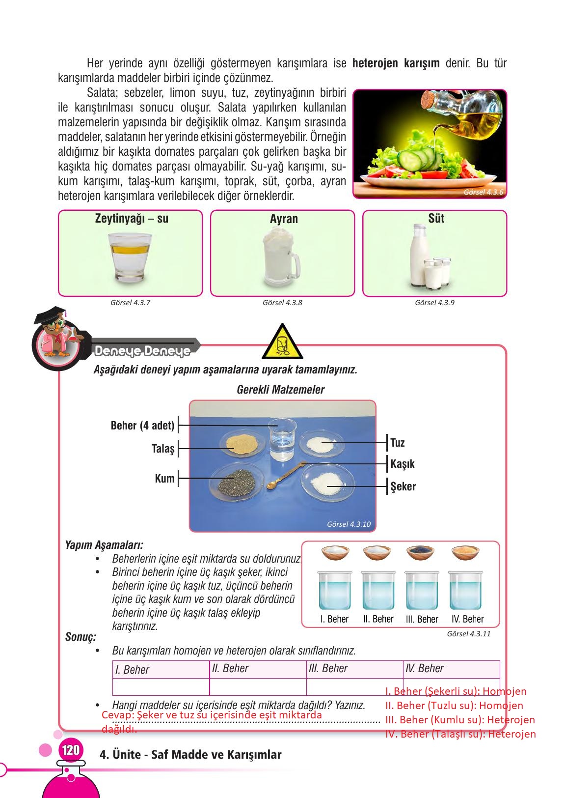 7. Sınıf Meb Yayınları Fen Bilimleri Ders Kitabı Sayfa 120 Cevapları