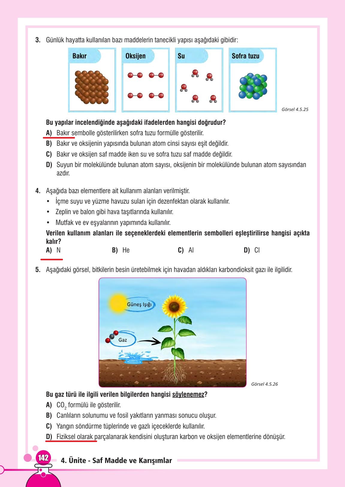 7. Sınıf Meb Yayınları Fen Bilimleri Ders Kitabı Sayfa 142 Cevapları