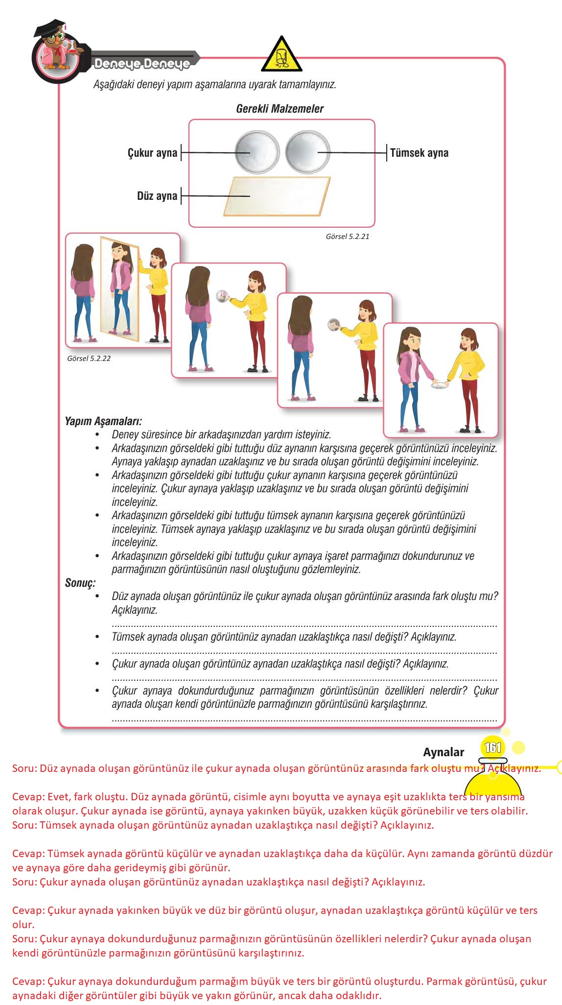 7. Sınıf Meb Yayınları Fen Bilimleri Ders Kitabı Sayfa 161 Cevapları