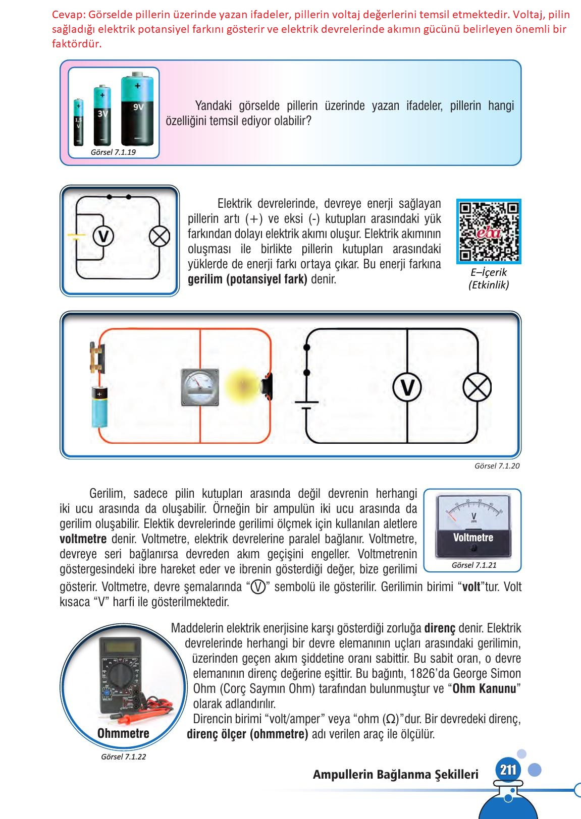 7. Sınıf Meb Yayınları Fen Bilimleri Ders Kitabı Sayfa 211 Cevapları