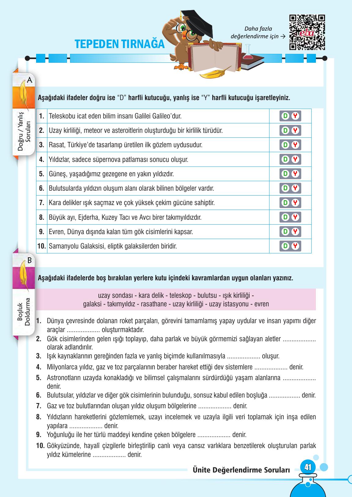 7. Sınıf Meb Yayınları Fen Bilimleri Ders Kitabı Sayfa 41 Cevapları