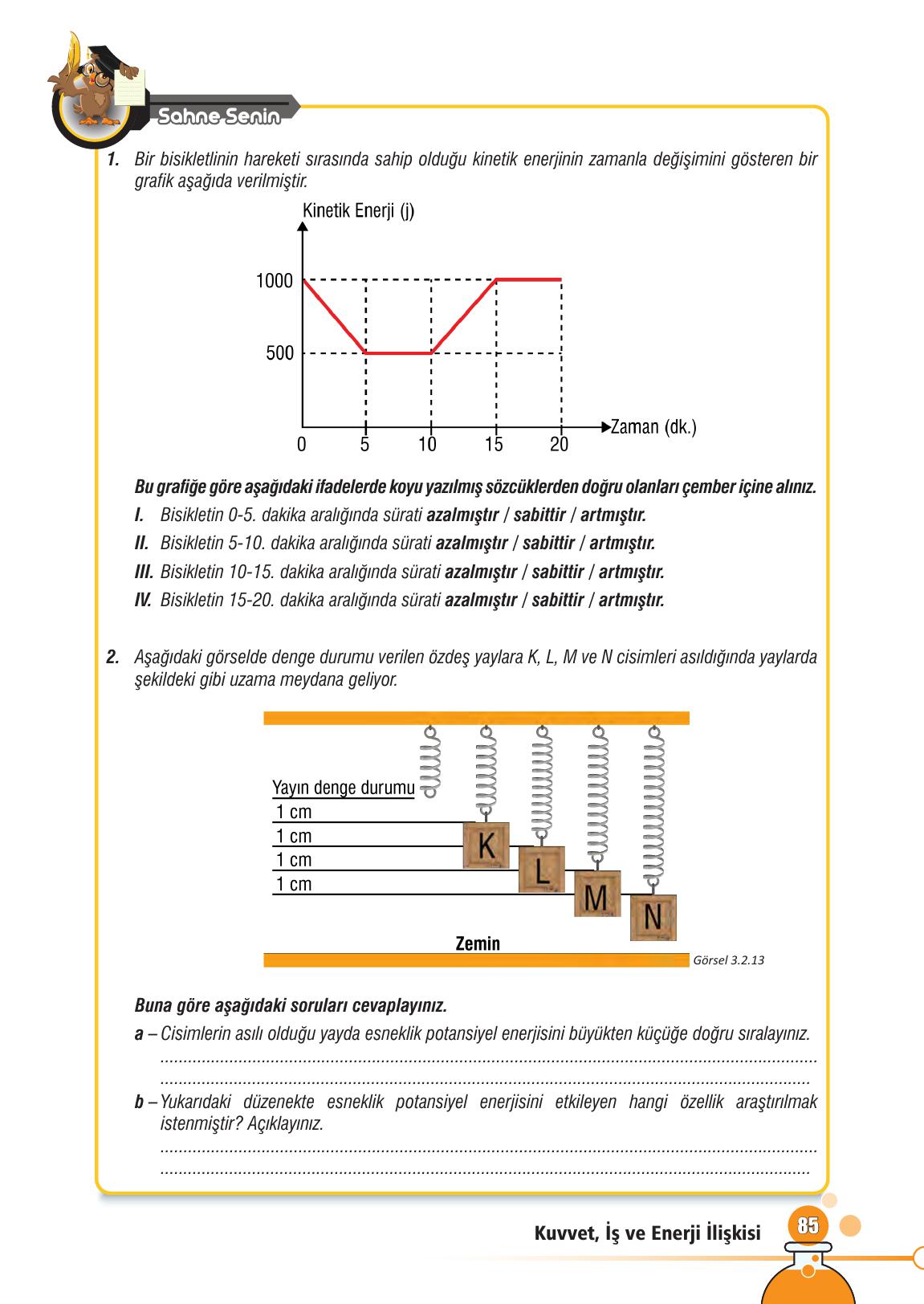 7. Sınıf Meb Yayınları Fen Bilimleri Ders Kitabı Sayfa 85 Cevapları