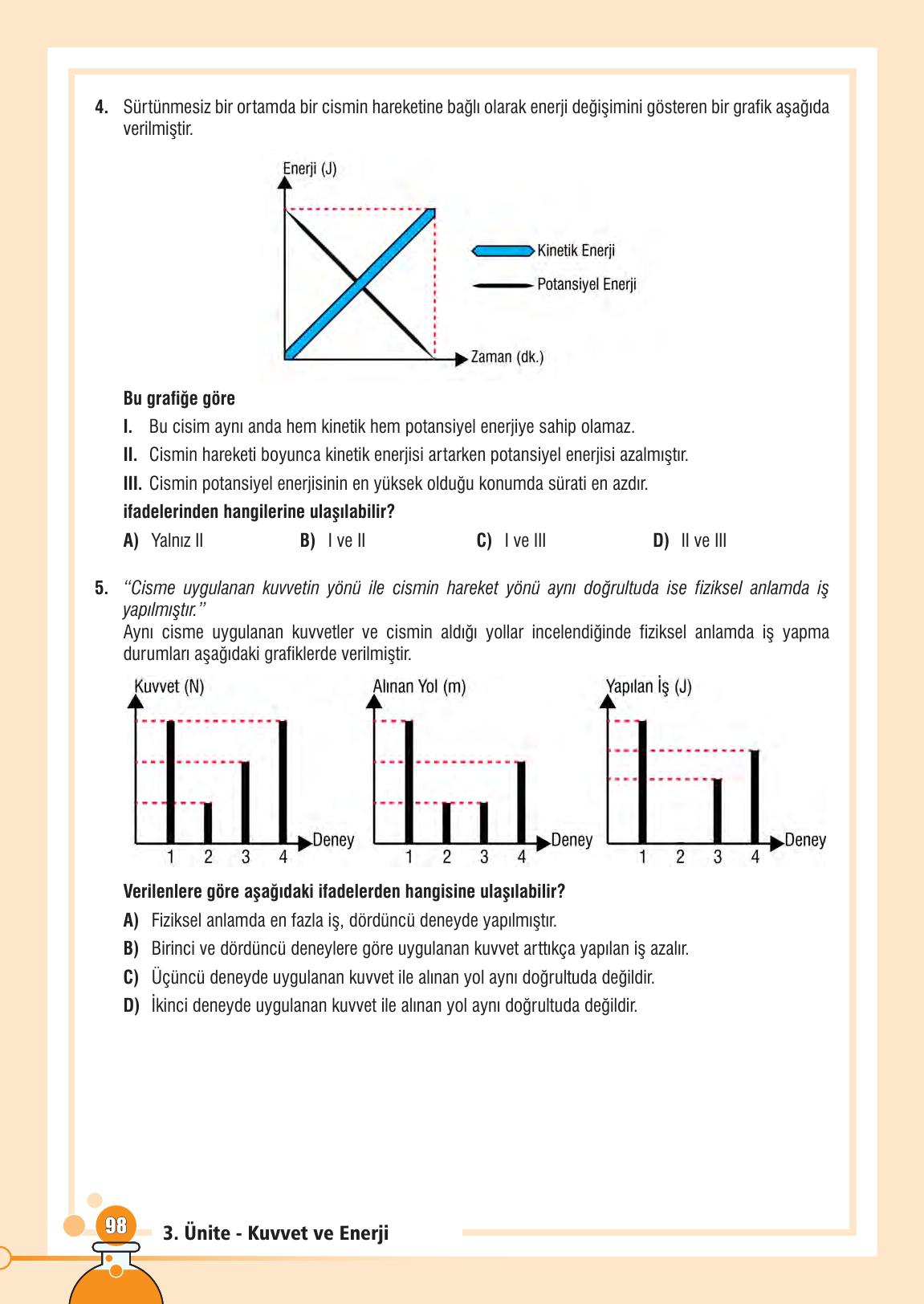 7. Sınıf Meb Yayınları Fen Bilimleri Ders Kitabı Sayfa 98 Cevapları